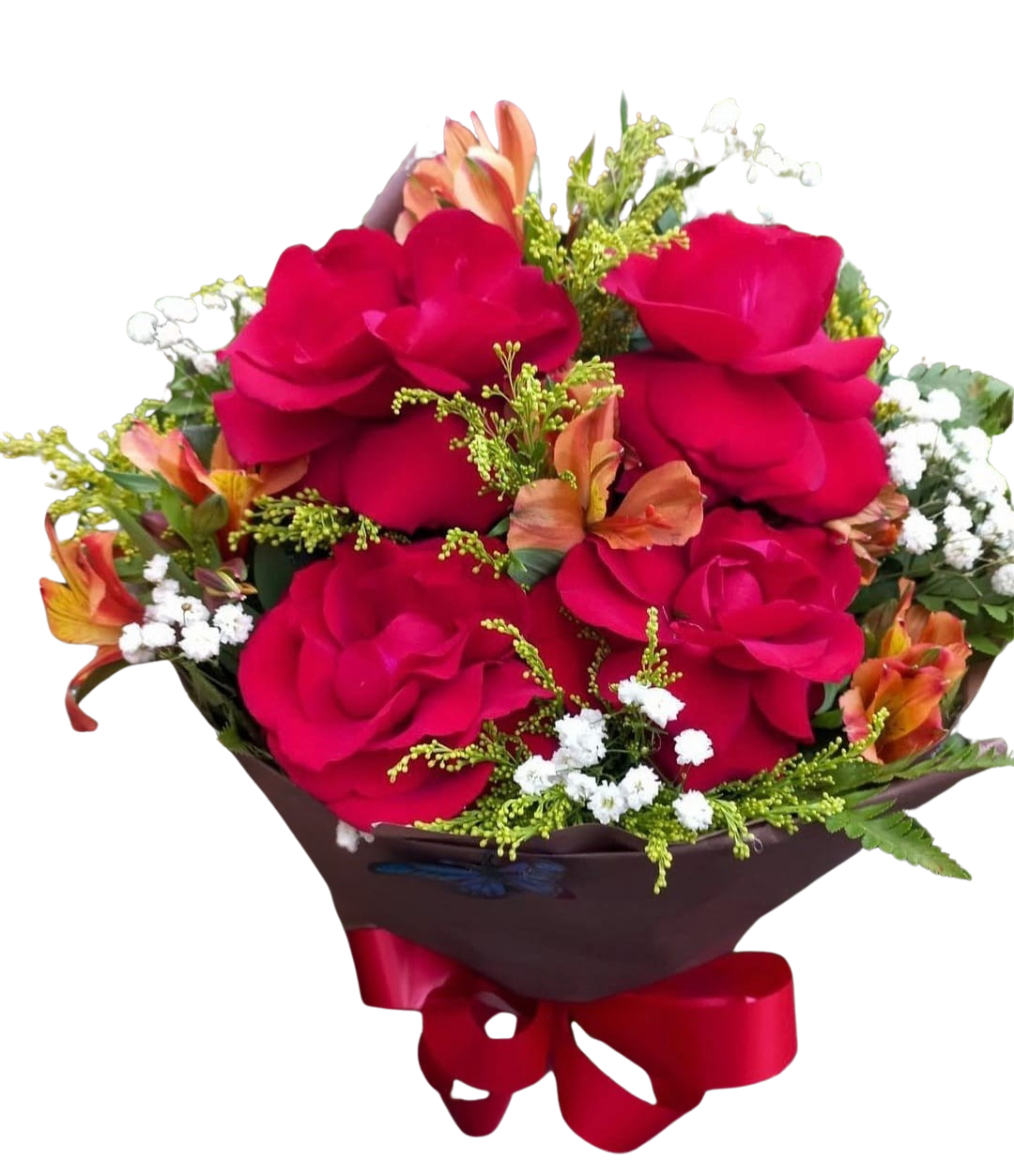 Buqu� com 4 rosas vermelhas